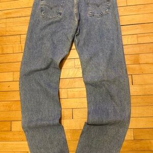 Vintage 1994 90s Levis 505 Orange Tab Reg Fit Straight Leg Med Wash Jean 37 X 36